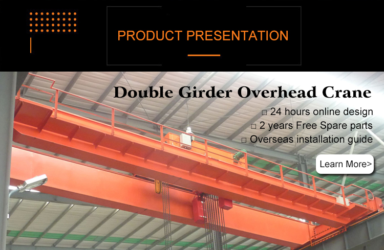 Customized travel 20 ton double girder overhead bridge crane price 